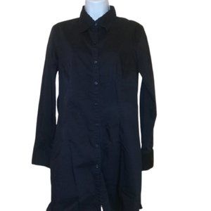 Black Tunic Button Don Shirt Blouse Size Medium